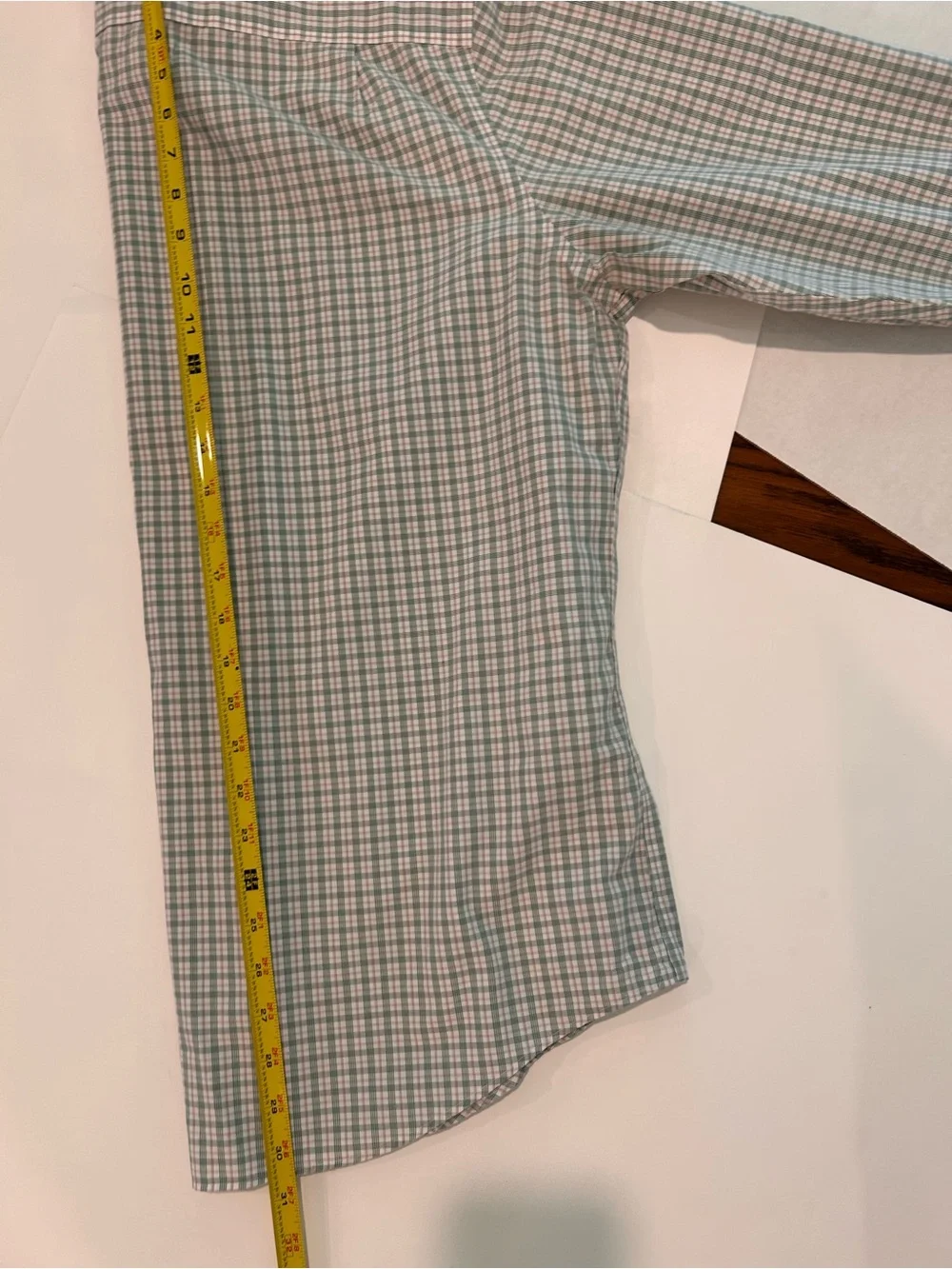 Banana Republic Mint and White Checked Dress Shirt